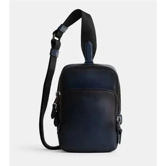 Coach Men`s Deep Blue Glovetanned Leather Gotham Sling Pack 13 CM371