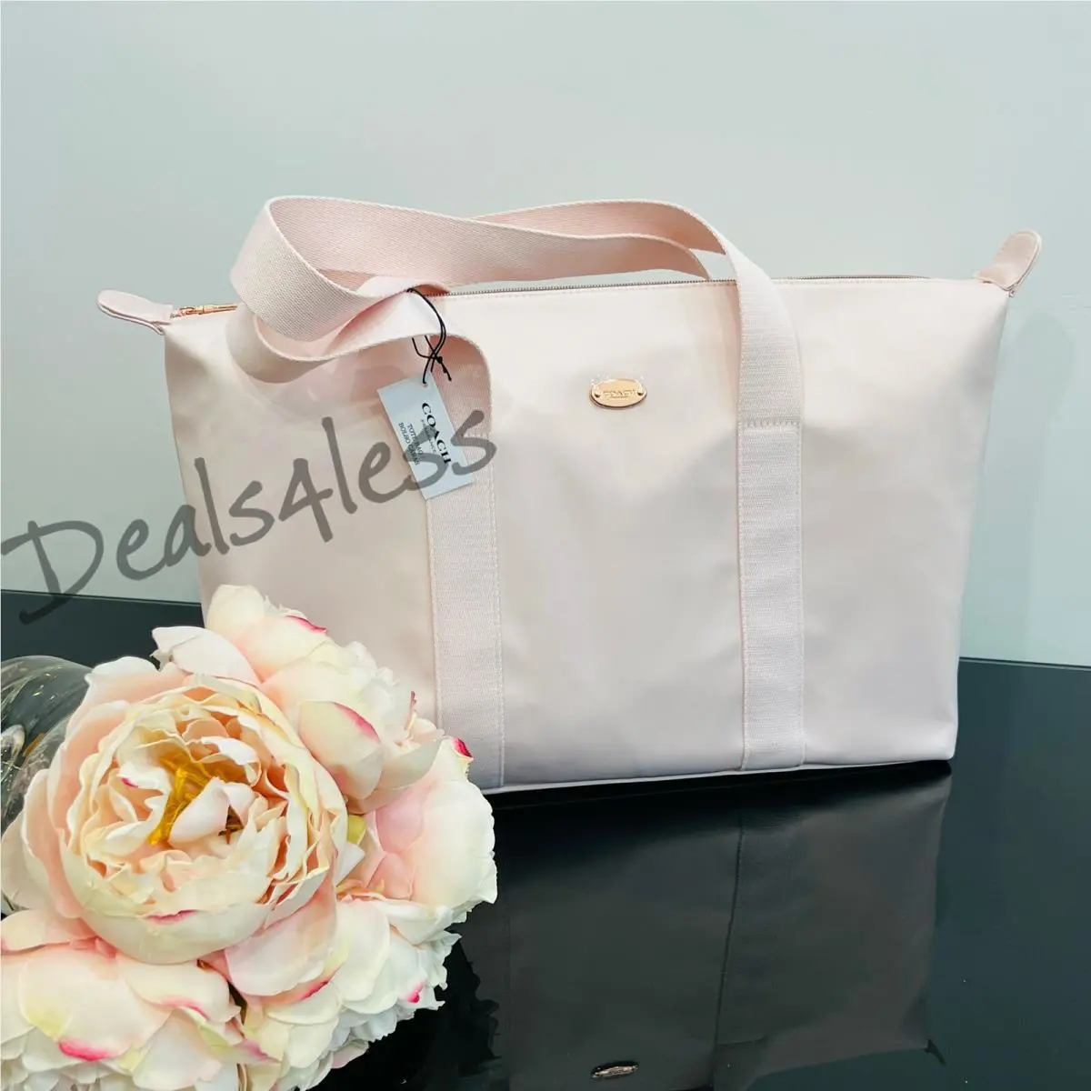 Duffel Bag Weekender Travel Tote Blush Pink Zippered Carry On Beach by Coach