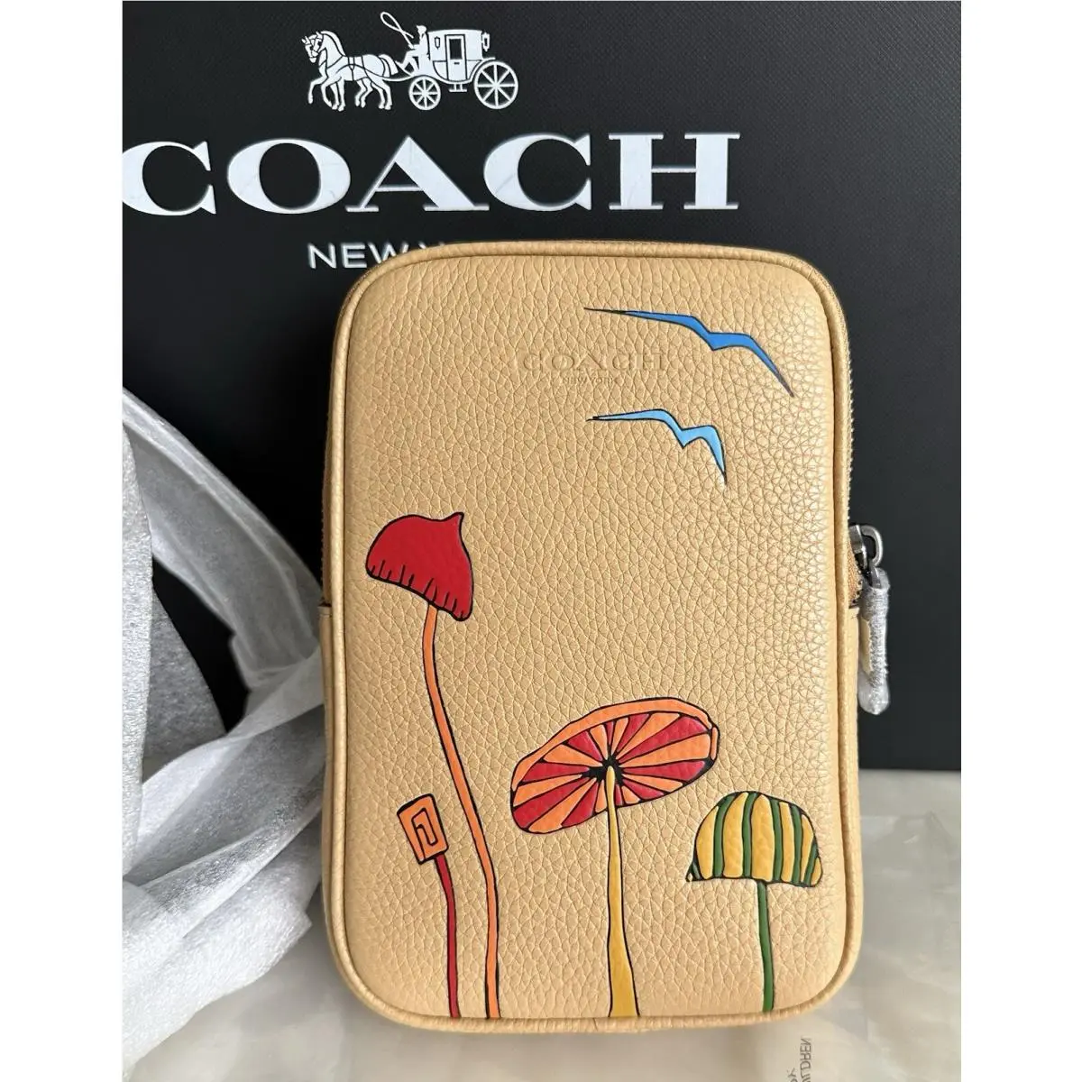 Coach Observed BY US Aden Crossbody Tan/multi Pebble Leather CU543