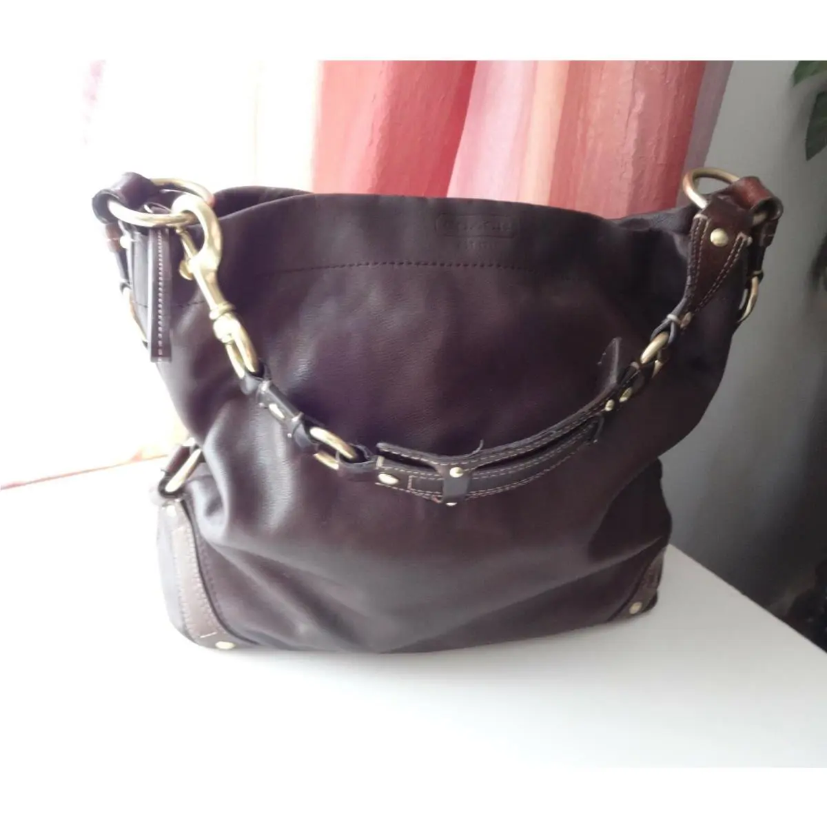 Coach 1941 Brown Soft Leather Handbag Purse Tote w Box Dust Bag