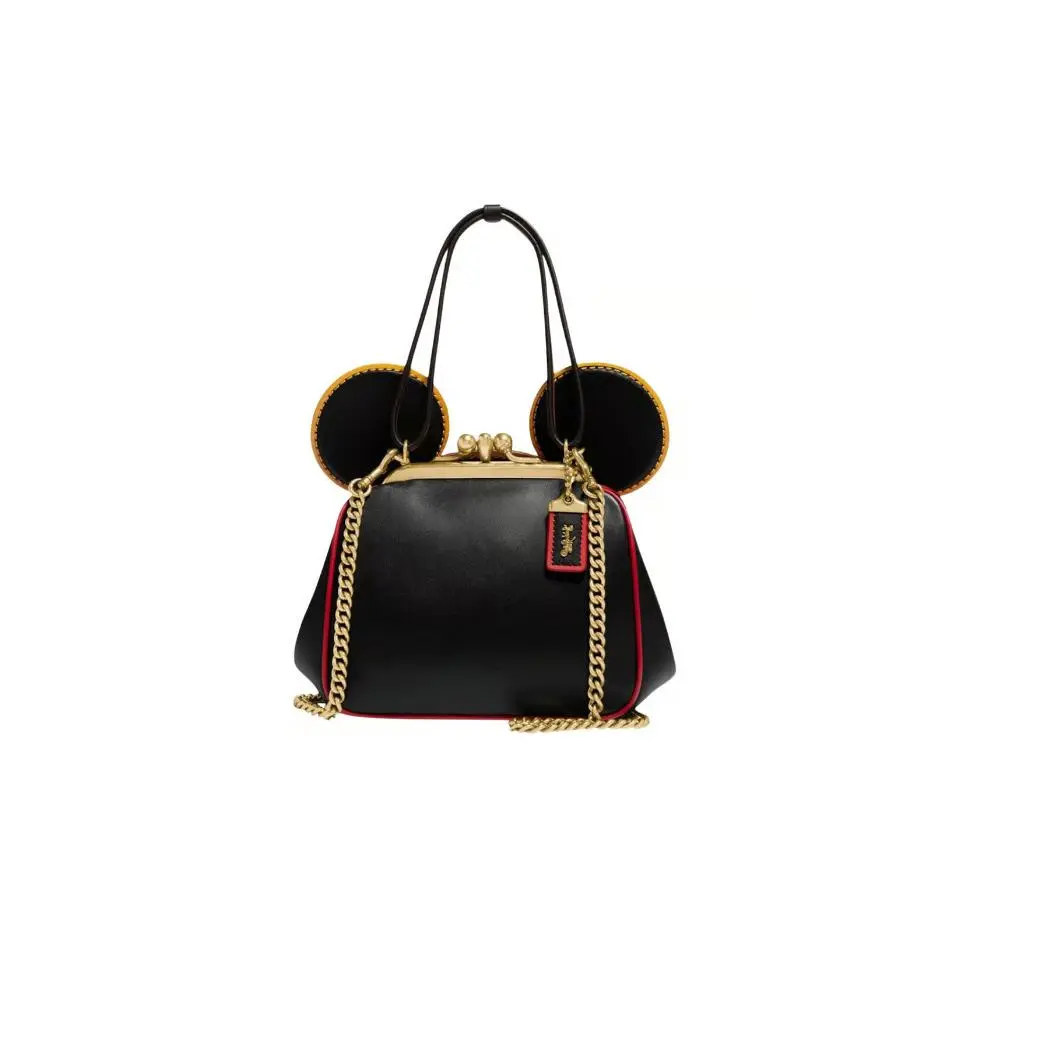 Coach x Keith Haring Disney Mickey Mouse Black Frame Kiss Lock Cross Body