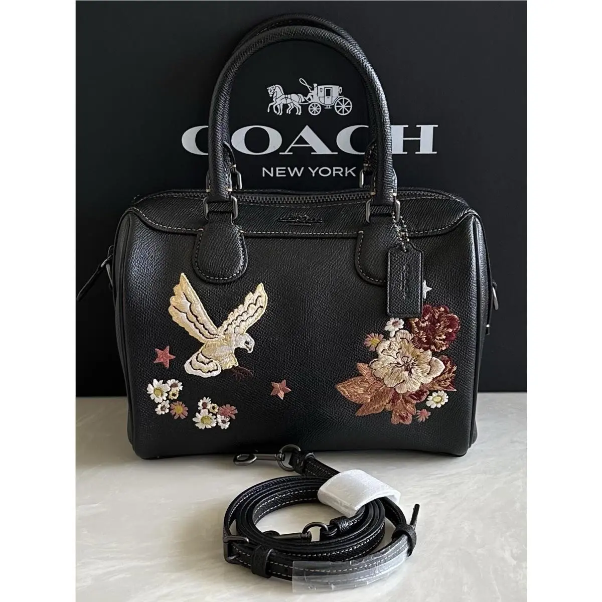 Coach Tattoo Embroidery Mini Bennett Satchel Black/multi 31430