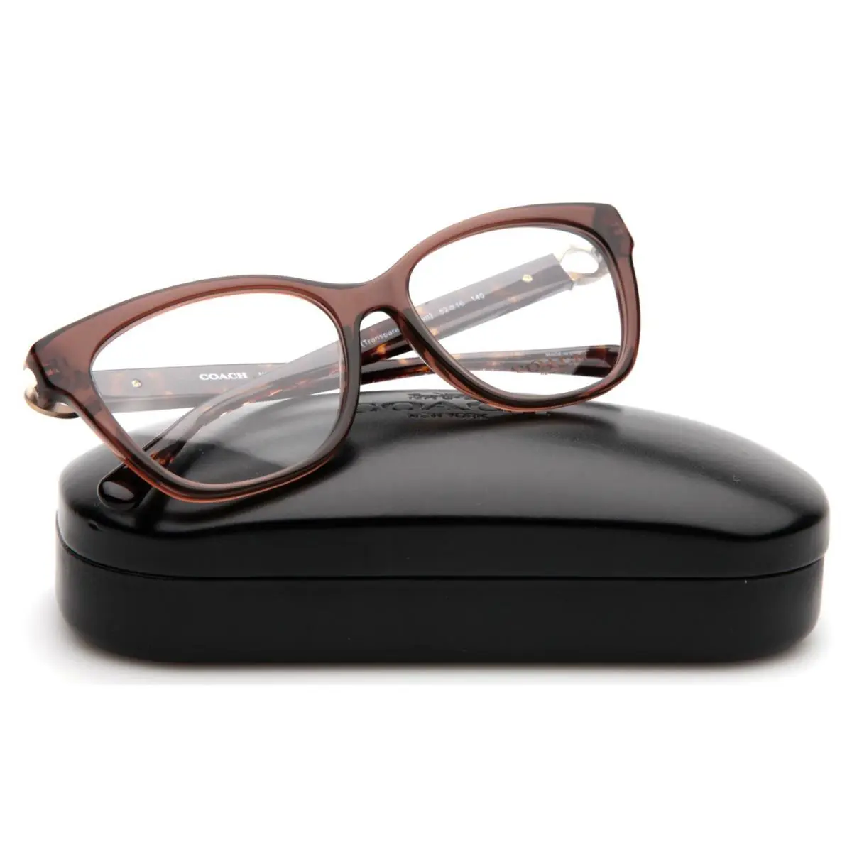 Coach HC6120 5035 Transparent Brown Eyeglasses Frame 52-16-140mm B40mm