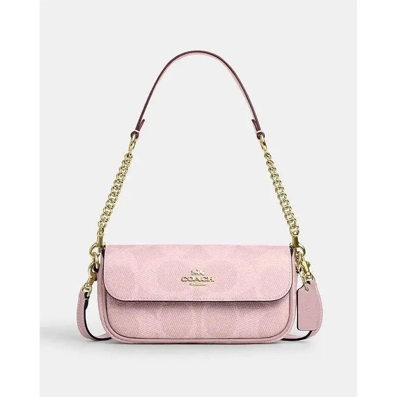 Hailey Flap Bag In Signature Canvas CAN70/powder Pink by Coach
