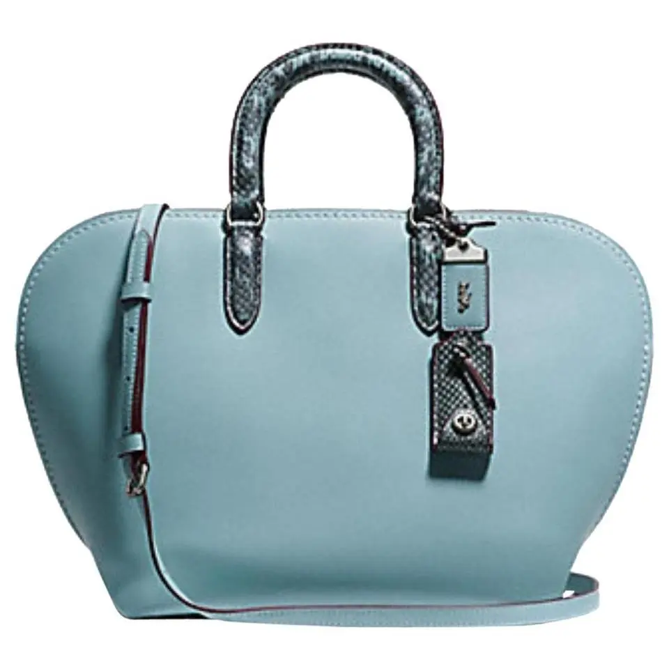 Coach 1941 Dakotah with Colorblock Snakeskin Detail Blue Leather Satchel F59984
