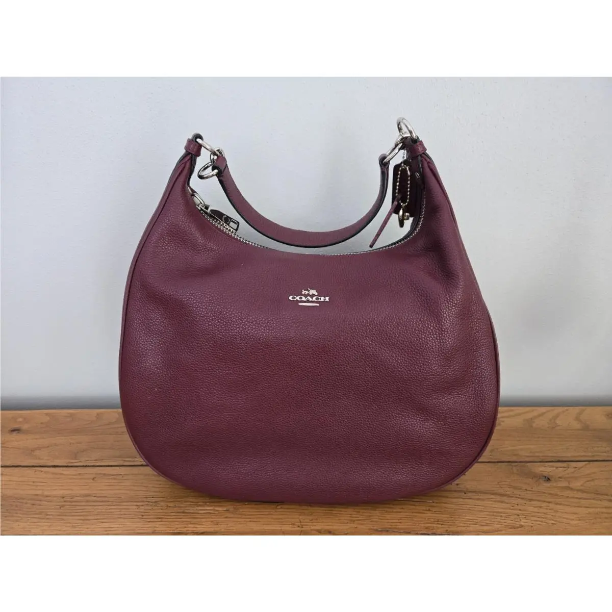 Burgundy Harley Hobo Shoulder Bag Purse Pebble Leather F38259 by Coach