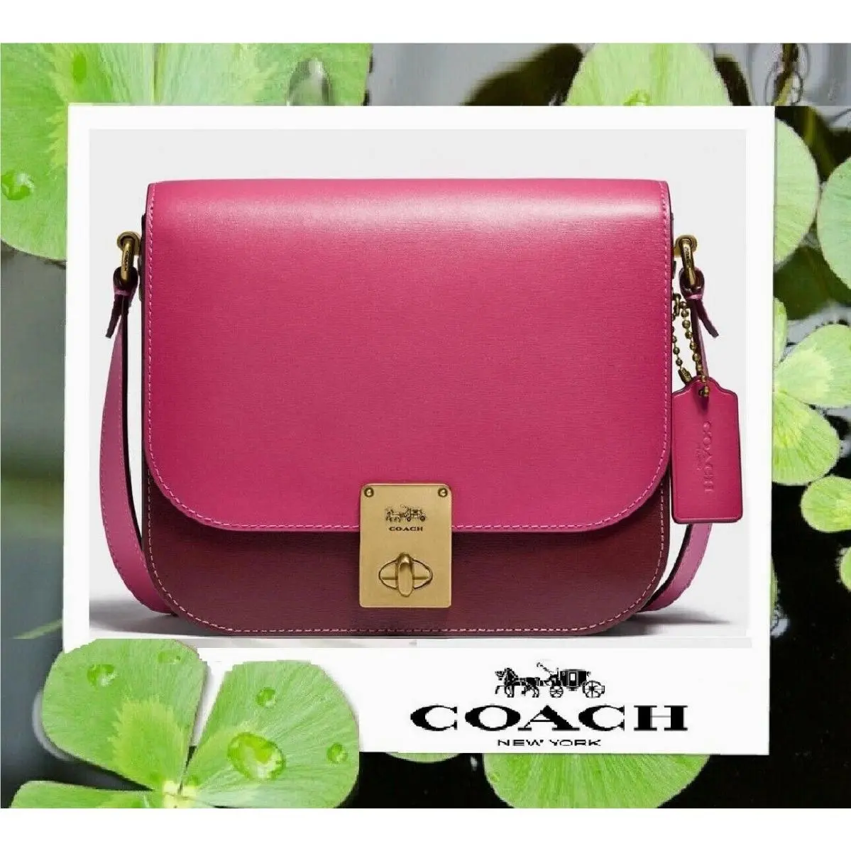 Coach Hutton Colorblock Saddle Crossbody Bag In Confetti Pink Multi Leather