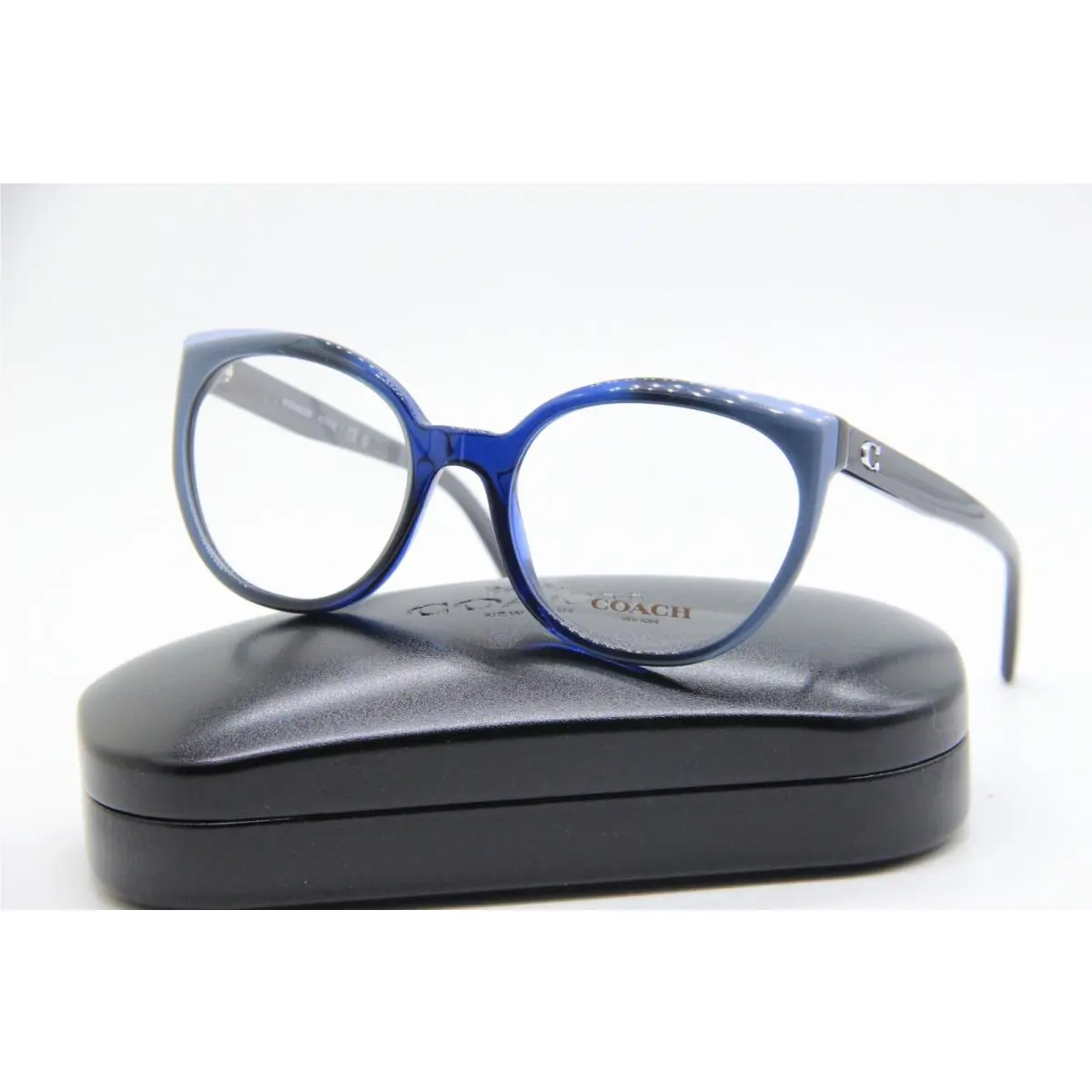 HC 6130 5533 Blue Laminate Eyeglasses W/case 52-19 by Coach