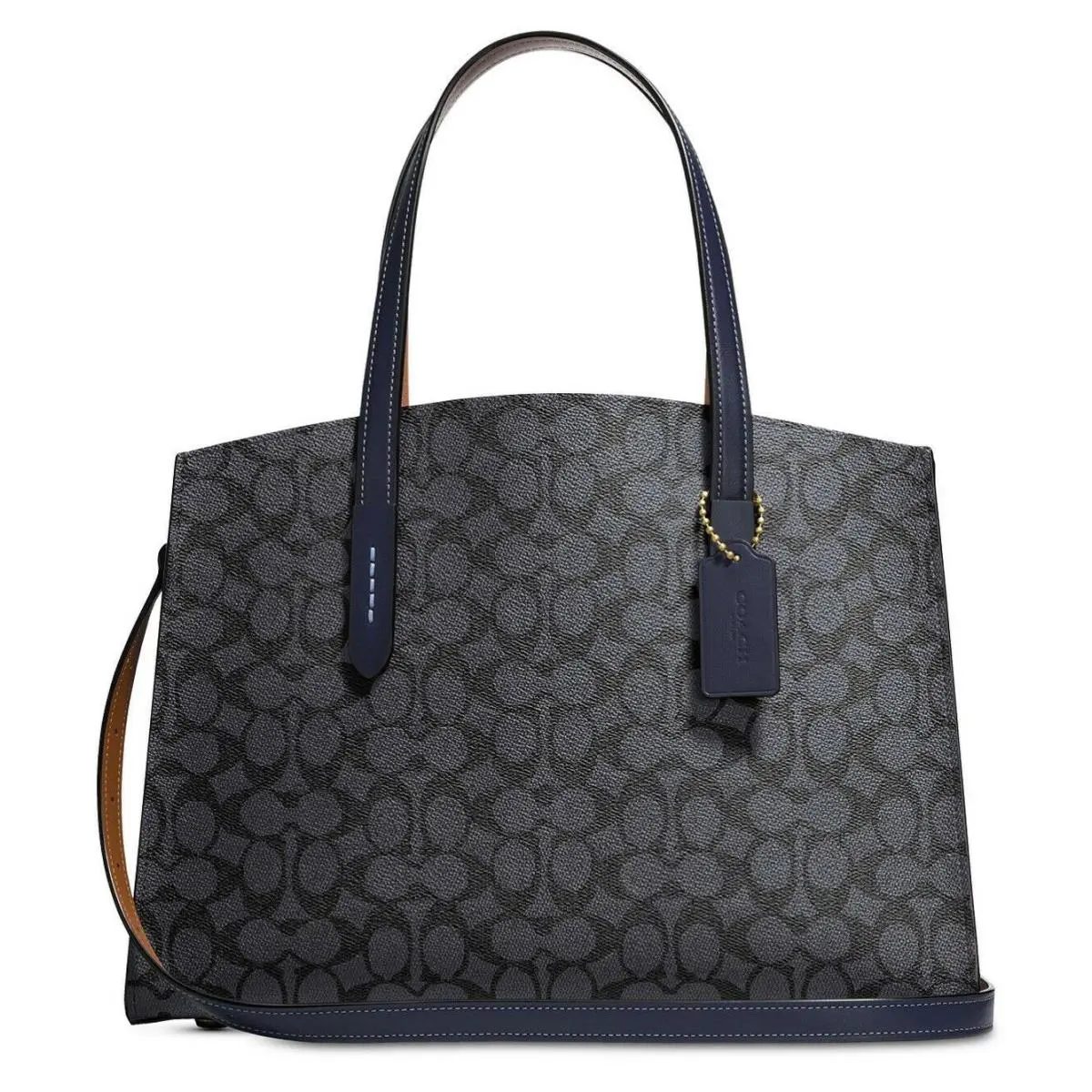 Women Charcoal/navy/gold Signature Canvas/leather Charlie Carryall - 31210 by Coach