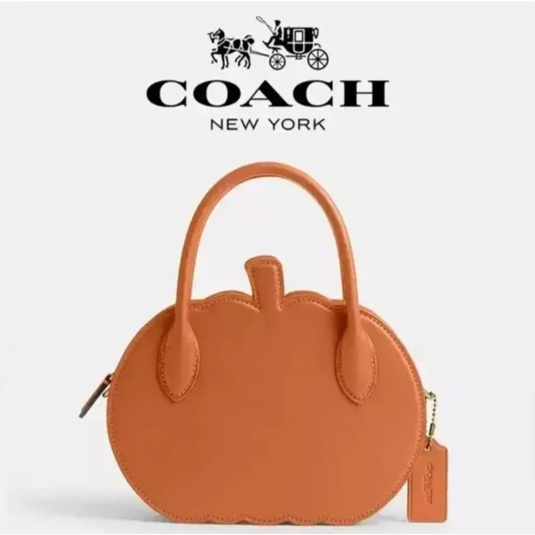Coach Pumpkin Purse Bag Runway CU868 Orange Leather Fall Autumn