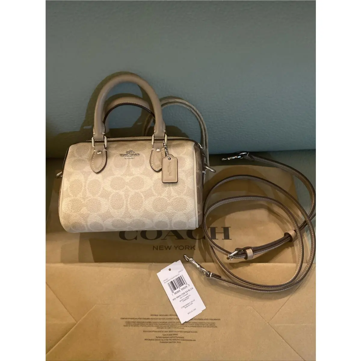 Coach Mini Rowan Crossbody Bag In Blocked Signature Canvas CW330