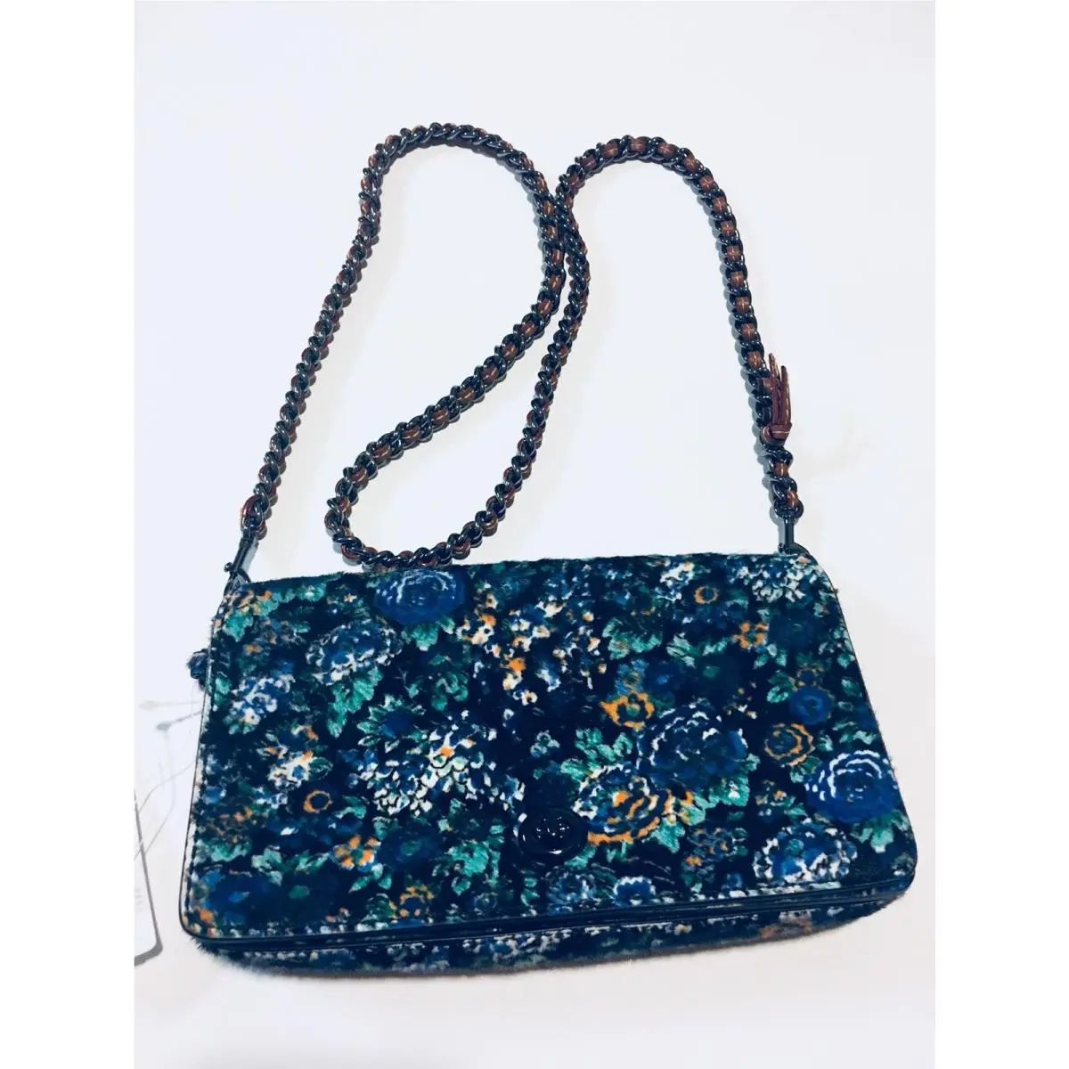 Coach 1941 Dinky Wild Flower Printed Velvety Haircalf Crossbody Bag 38209