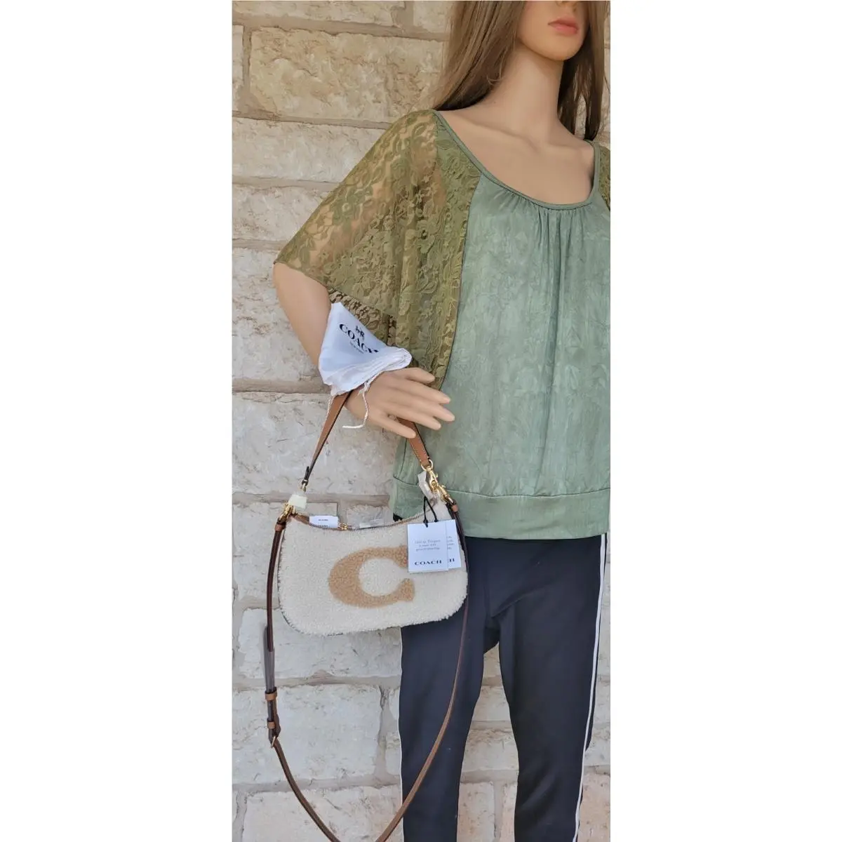 Coach Shearling SM Convertible Crossbody/shoulder/handbag Dust Bag
