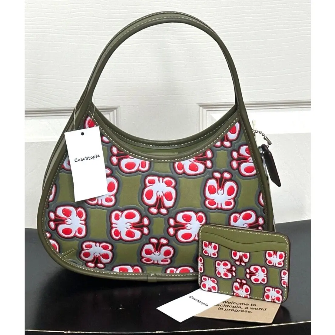 Coach Coachtopia Ergo Bag + Wavy Card Case Butterfly Print Set :nwt CQ828/CQ867