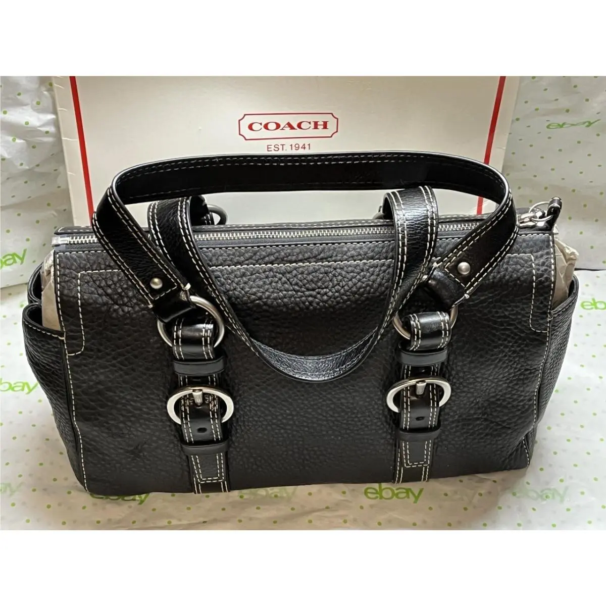 Coach F10887 Chelsea Leather Zip Satchel