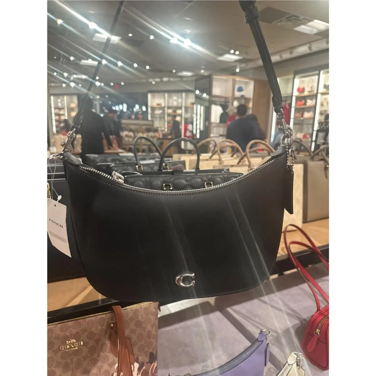 BN Coach Sclptd Shoulder Bag caz04 Black Silver