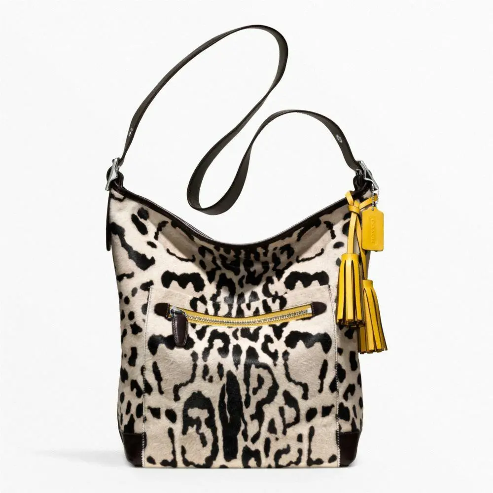 Coach Ocelot Haircalf Large Duffle Limited Edition 21167 Black White Yellow