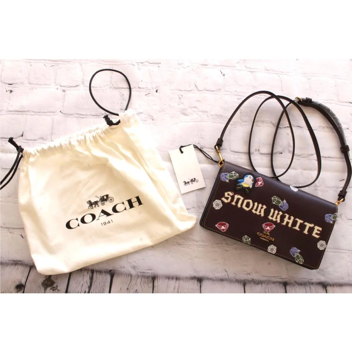 Coach X Disney Dark Fairytale Snow White Leather Purse Wallet W/bag