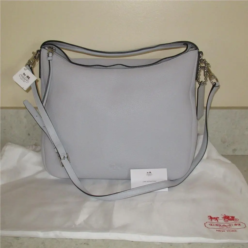 Coach Bleeker Pebbled Leather Sullivan Hobo Tote Shoulder Bag 31623 Soapstone