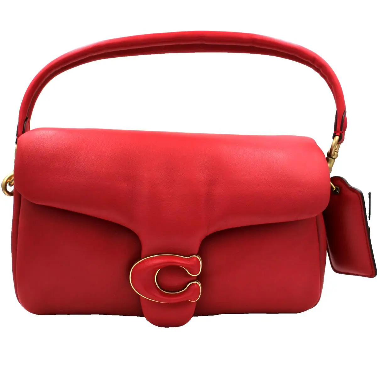 Coach Pillow Tabby 26 Red Apple Leather Brass Shoulder Handle Bag + Tag