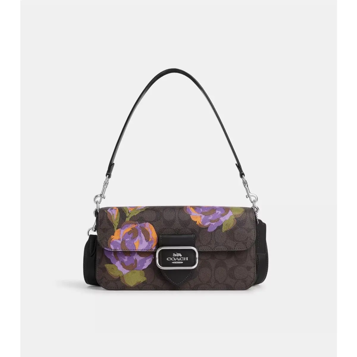 Coach Morgan Shoulder Bag In Signature Canvas with Rose Print C459