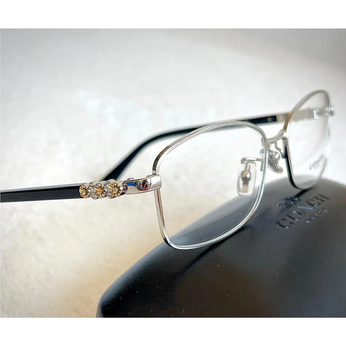 Coach HC 5083 B / 9015 Woman`s Eyeglasses Silver/ Black 51-14-135mm NO Case