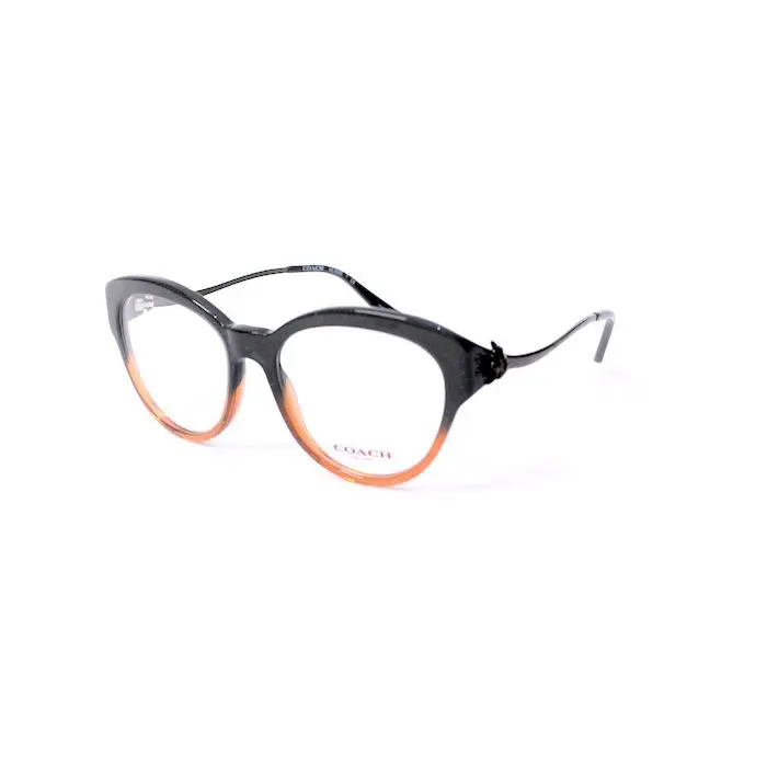Coach HC 6093 5490 Eyeglasses Black Amber Case Size: 52-17-135