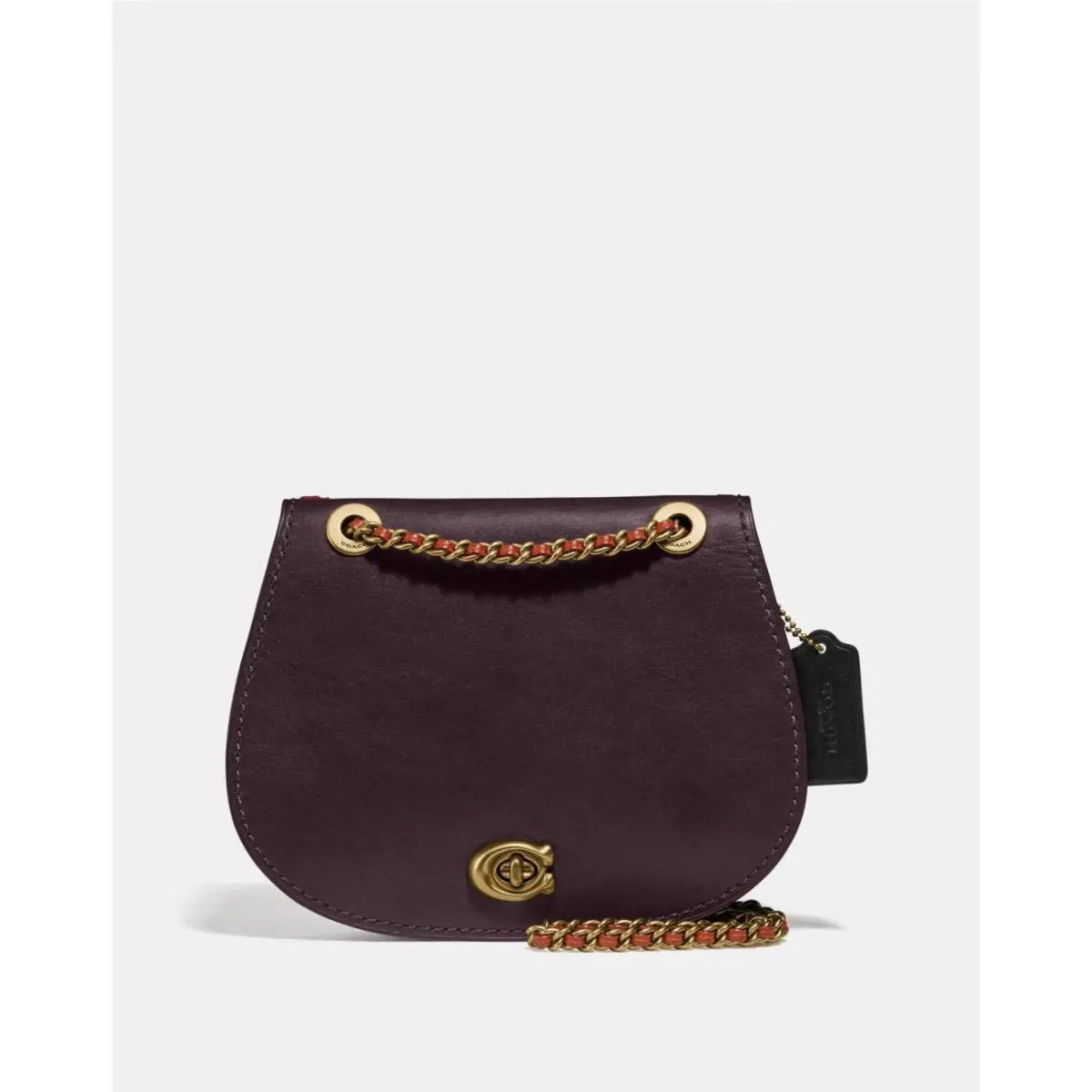 Coach 75577 Rev Parker Saddle Bag In Signature Canvas Tan/rust/brass