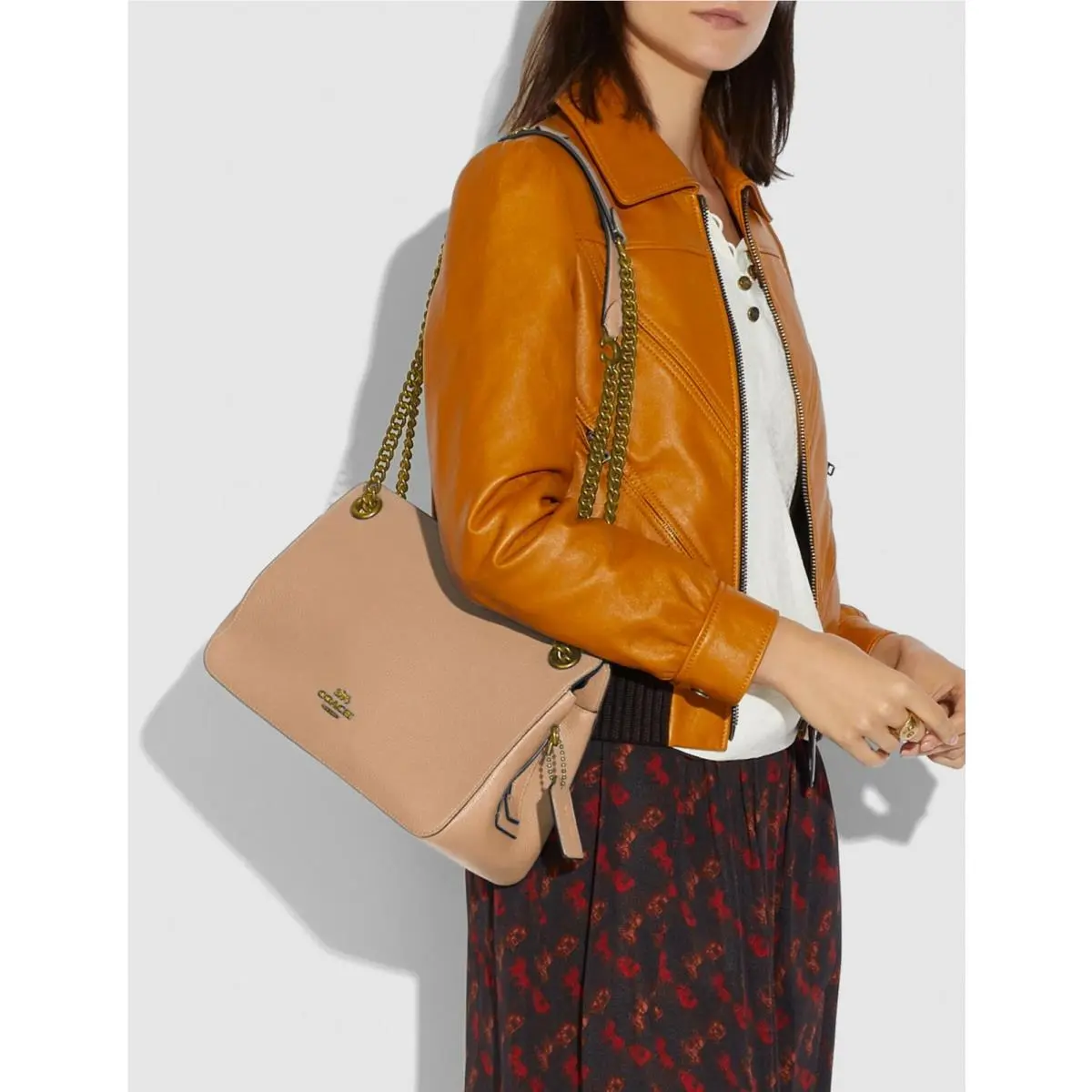 Coach 78798 Bryant Convertible Carryall Leather Shoulder Bag in Beechwood