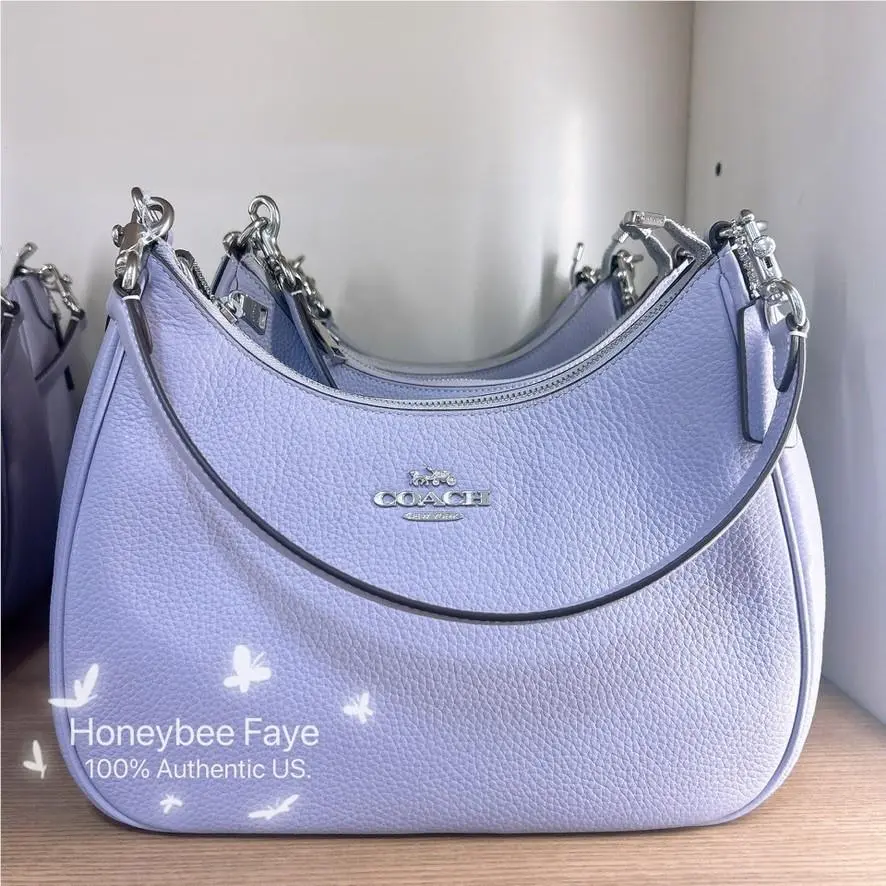 Coach Leather Teri Hobo Crossbody Bag CV935 Sivler/mist so Popular