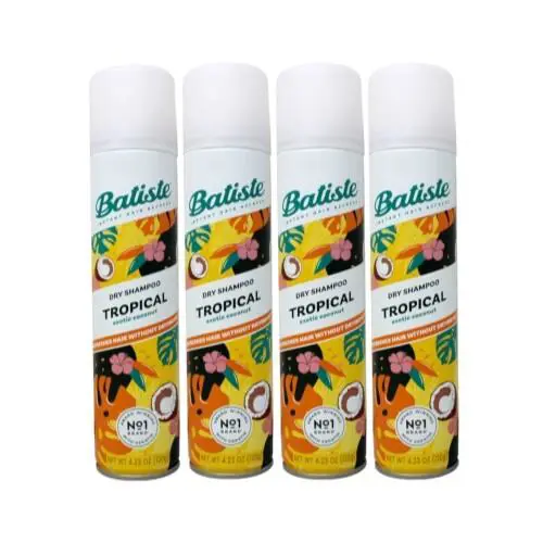 4 Pack Batiste Dry Shampoo Tropical 4.23 Oz Each