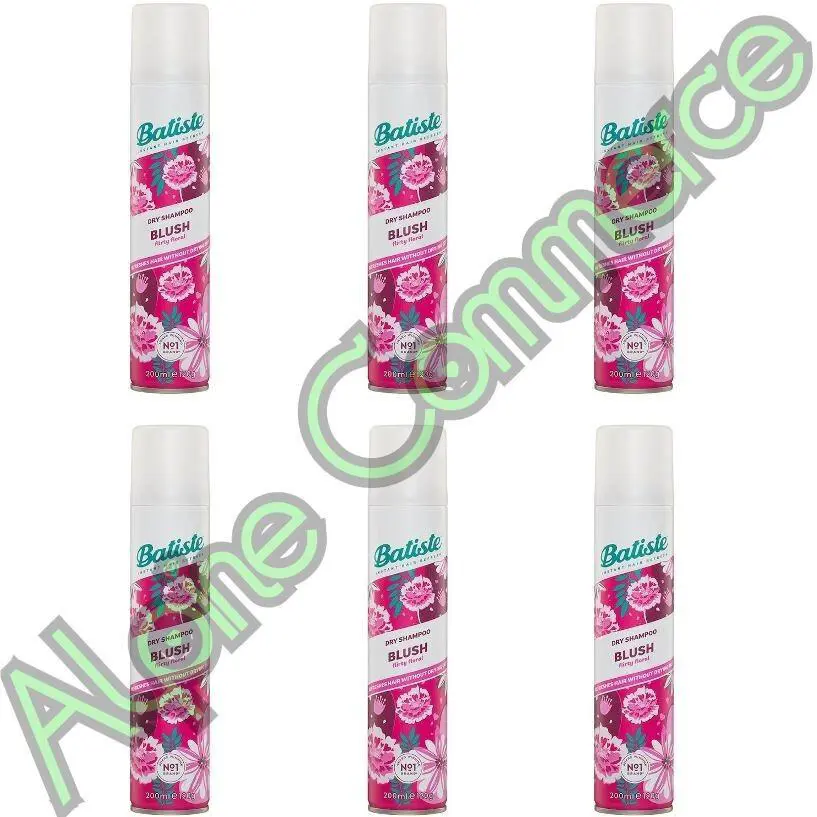 6-Bottles  Dry Shampoo Blush Flirty Floral Instant Hair Refresh 200 mL by Batiste