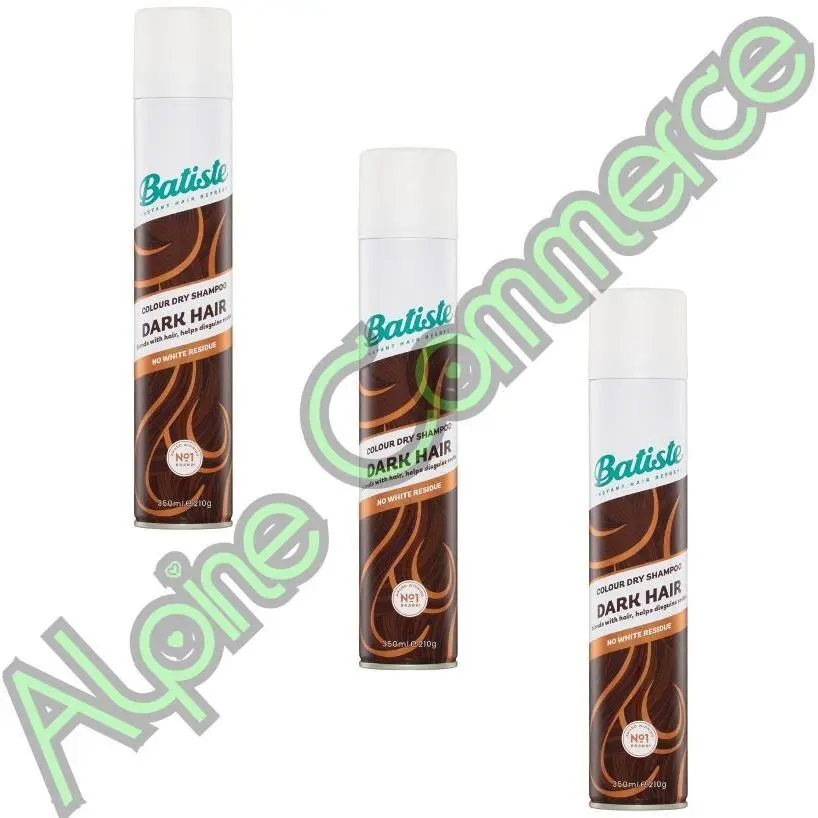 3-Bottles  Dark Hair Colour Dry Shampoo No White Residue 350mL by Batiste
