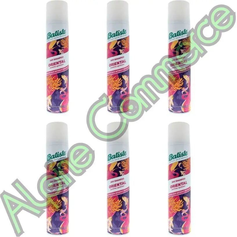 6-Bottles Batiste Dry Shampoo Oriental Jasmine Instant Hair Refresh 200mL