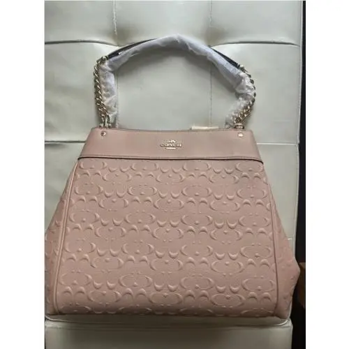 Coach Leather Large Chain Shoulder Bag Purse Lexy Beechwood