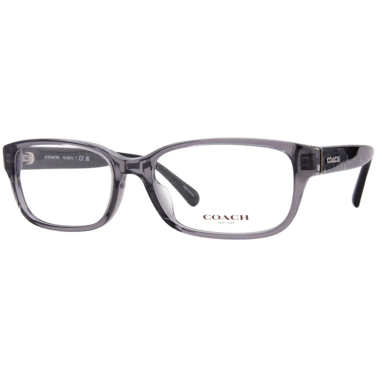 Coach HC6221U 5785 Eyeglasses Women`s Transparent Grey Full Rim Rectangle 56mm