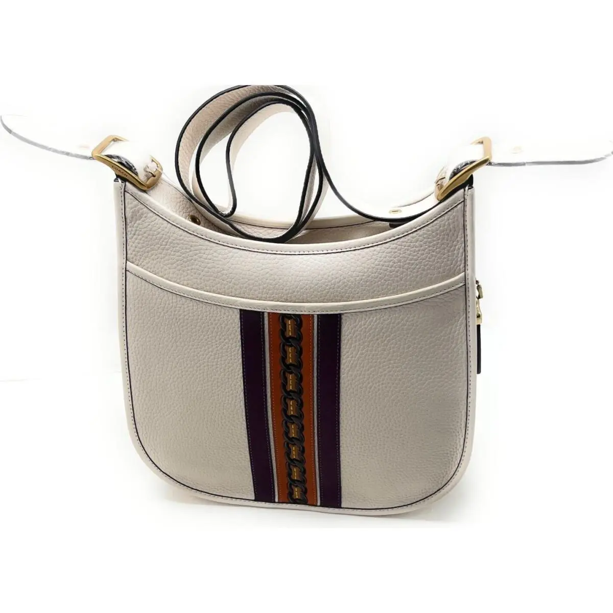 Coach Leather Varsity Stripe Emery Crossbody Bag in Chalk 89122