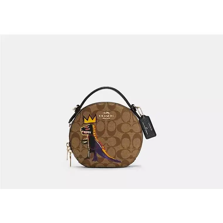 Coach Jean Michel Basquiat Signature Canteen Canvas Handbag Bag Brown Purse