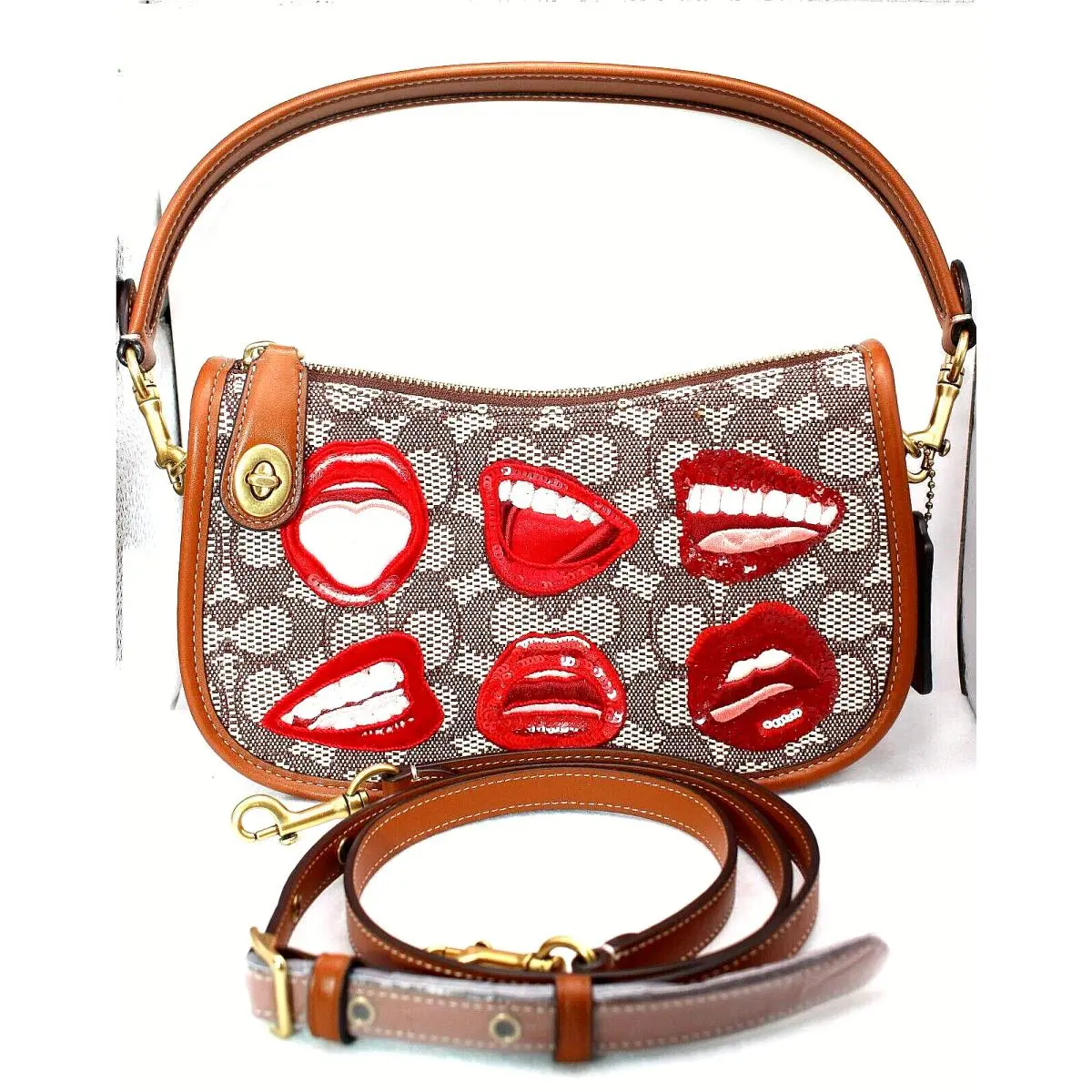 Coach X Tom Wesselmann Swinger Signature Textile Jacquard Shoulder Bag CA121