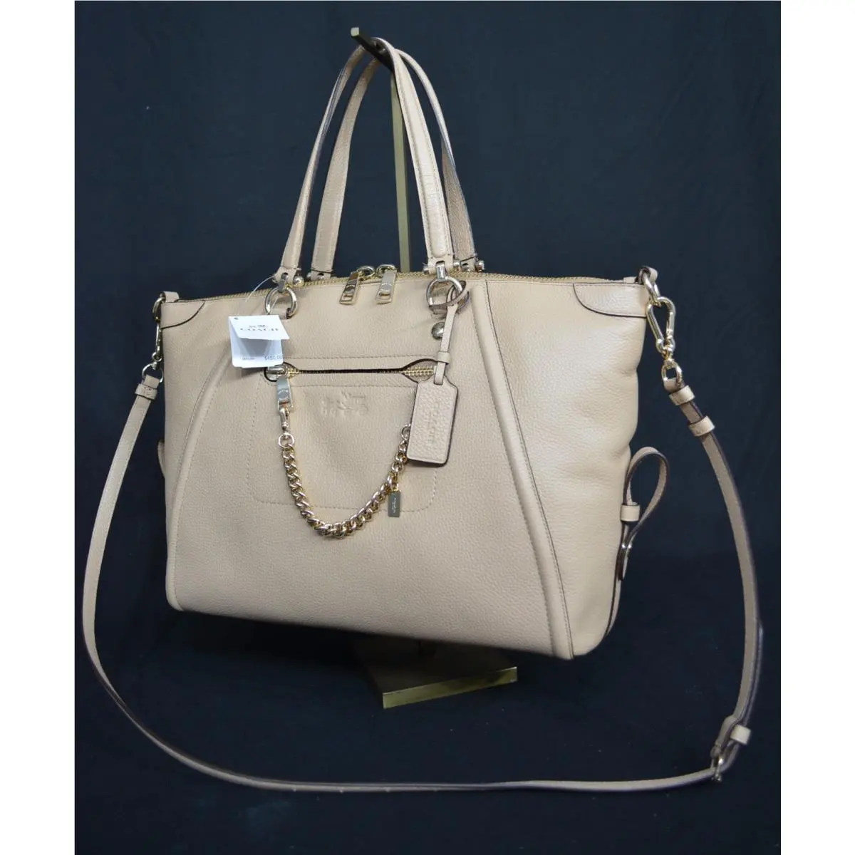 Coach Prairie Satchel In / Beige Leather Gold Hardware.style 34362