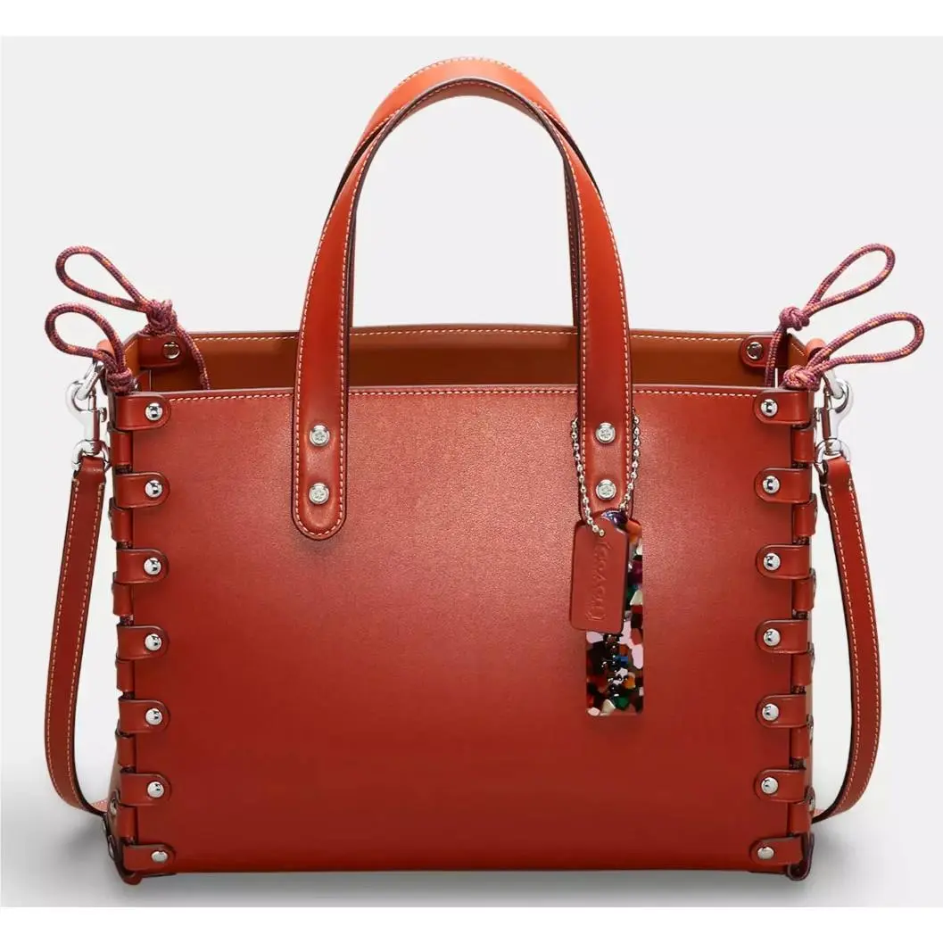 Coach Re-laceable Tote Crossbody CO667 Sm/md In Deep Orange Coachtopia Leather