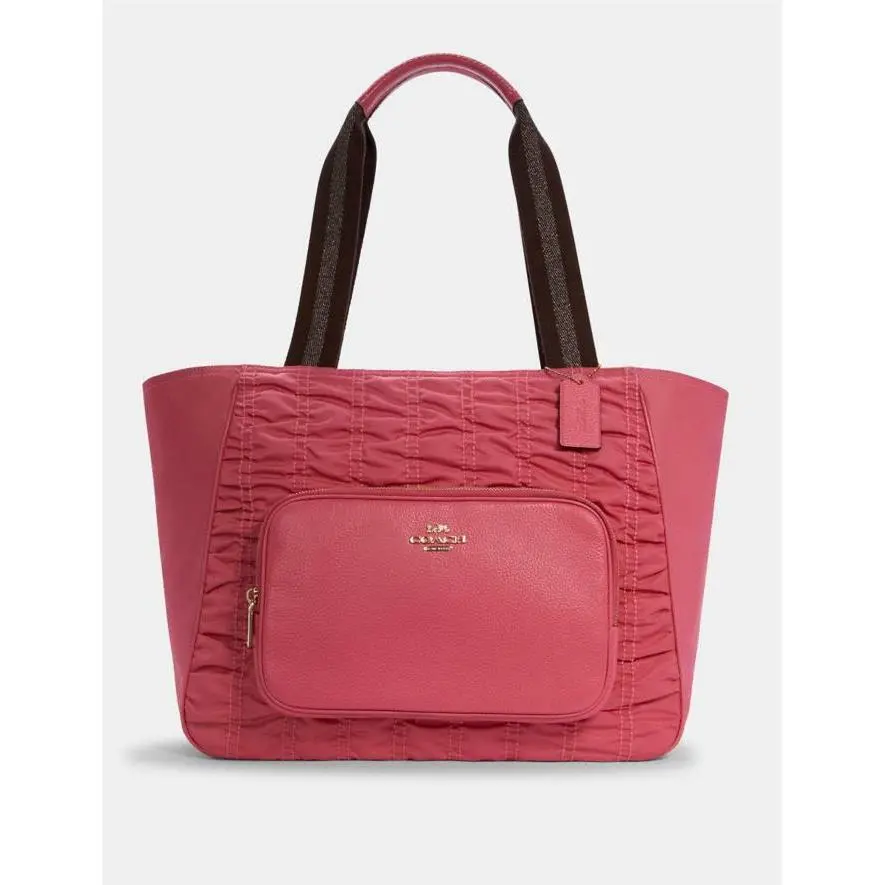 Coach Sustainable Court Tote with Ruching N0 C4093 Confetti Pink