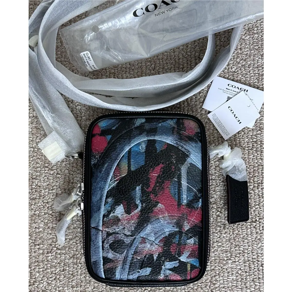 Coach X Mint + Serf Rogue Graffiti Print Stanton Crossbody 12 CL957