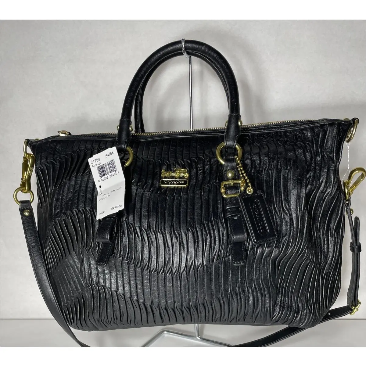Coach Rare 21280 Gathered Leather Juliette Purse Black Only 1 Listed