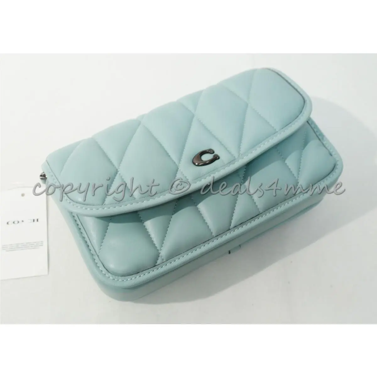 Coach C8571 Hayden Leather Crossbody/shoulder Bag with Pillow Quilting in Aqua