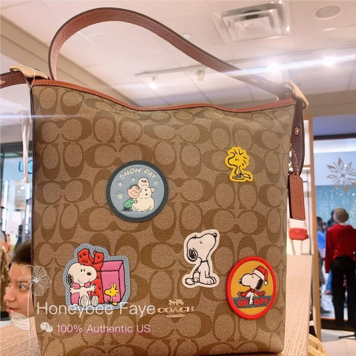 Coach X Peanuts Val Duffle In Signature Canvas with Patches CF293