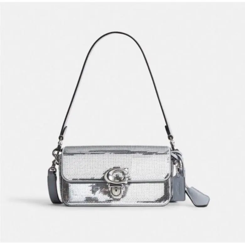 Coach Studio Baguette Bag with Sequins Sliver Packaging