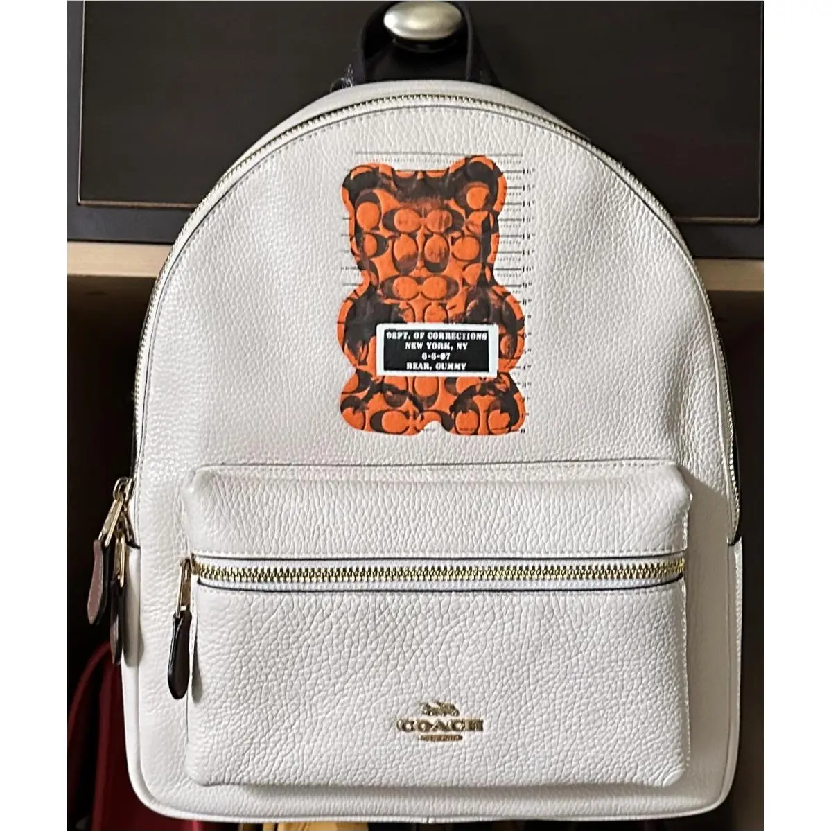Coach Charlie Vandal Gummy Bear Chalk Medium Leather Backpack 76656