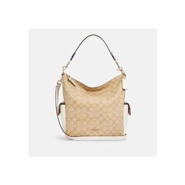 Coach Signature Canvas Pennie Shoulder/hobo Bag Light Khaki/chalk