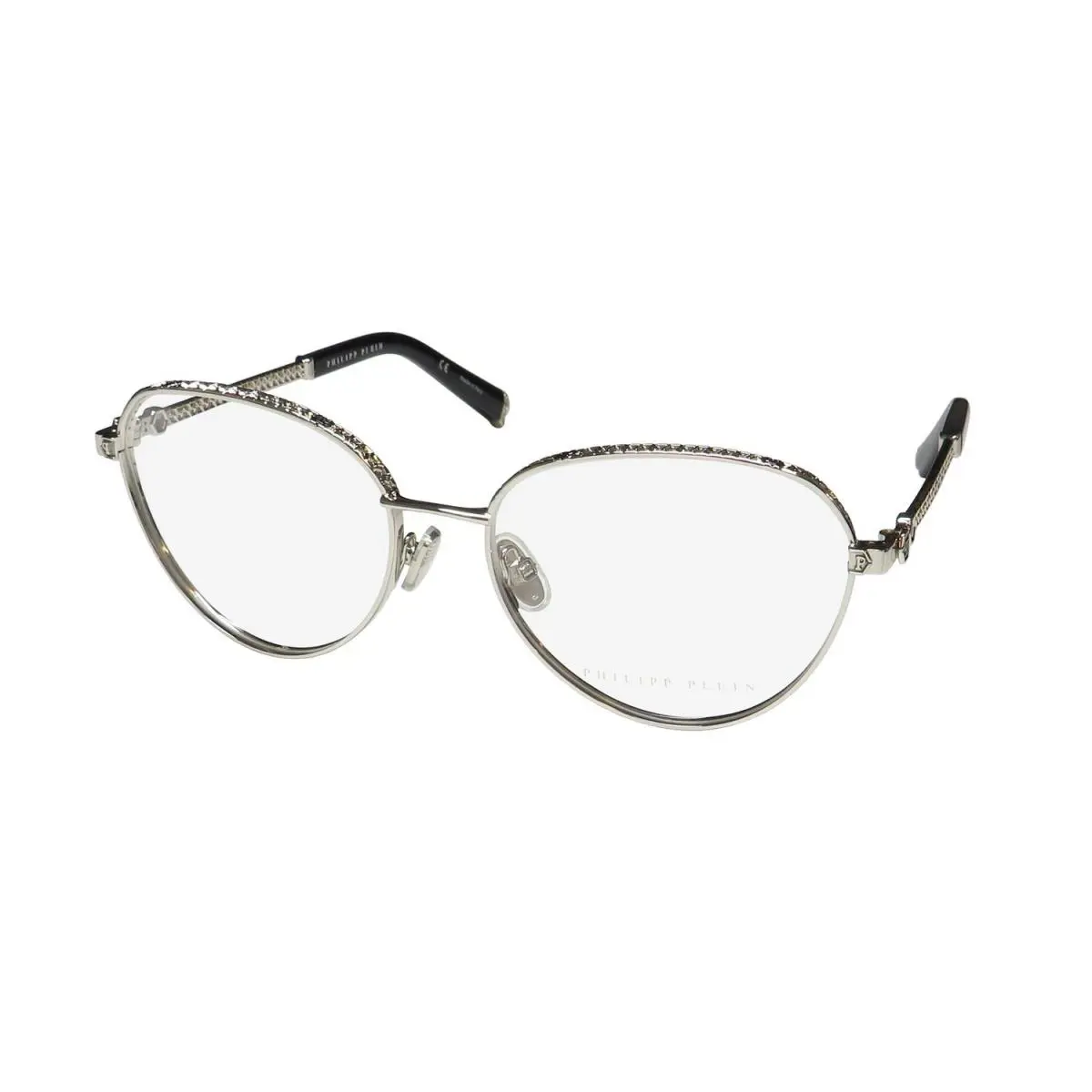 Philipp Plein VPP035S Glasses Italy Metal Plastic 0579 Womens Silver Cat
